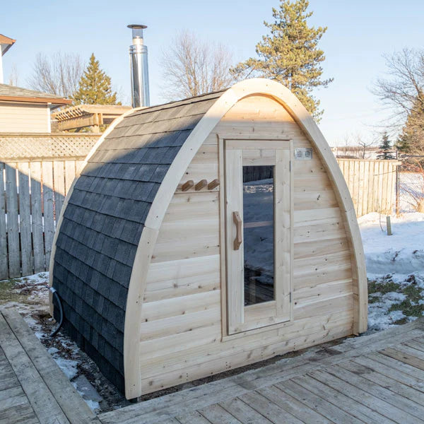 Dundalk MiniPOD Pod 2-4 Person Outdoor Cabin Sauna - Canadian Timber CTC77MW