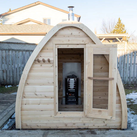 Dundalk MiniPOD Pod 2-4 Person Outdoor Cabin Sauna - Canadian Timber CTC77MW