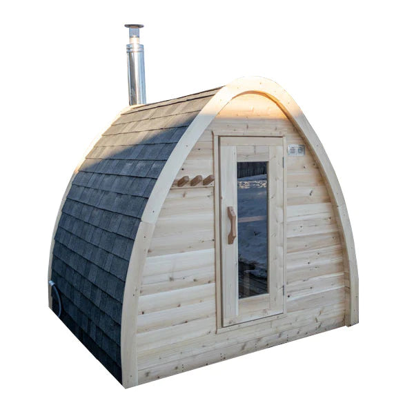 Dundalk MiniPOD Pod 2-4 Person Outdoor Cabin Sauna - Canadian Timber CTC77MW