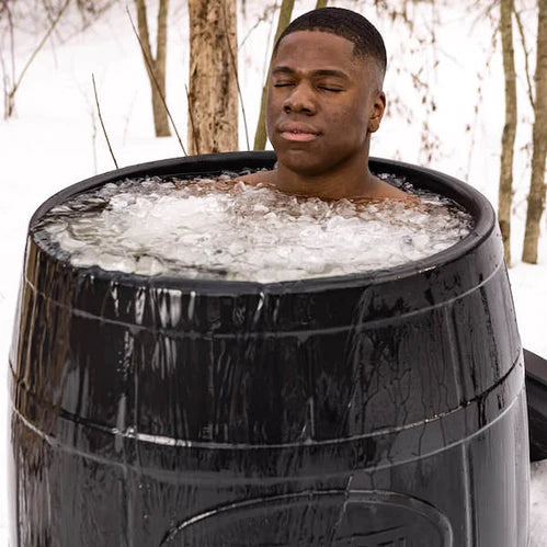 Man enjoying the therapy benefits of Ice Barrel