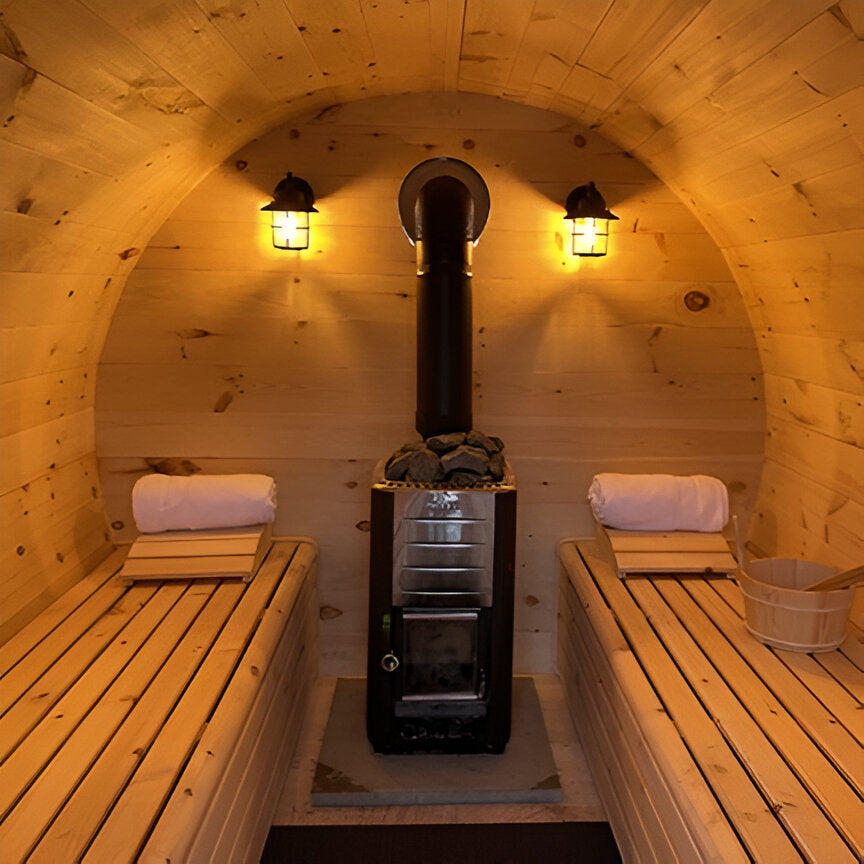 True North 6 Person 8' Long Barrel Sauna