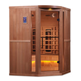 Golden Designs Reserve 3 Person Near Zero EMF Full Spectrum Corner Infrared Sauna