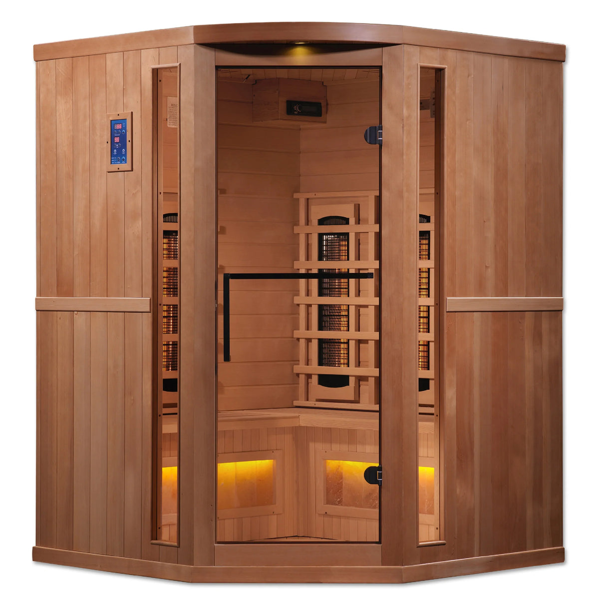 Golden Designs Reserve 3 Person Near Zero EMF Full Spectrum Corner Infrared Sauna