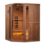 Golden Designs Reserve 3 Person Near Zero EMF Full Spectrum Corner Infrared Sauna