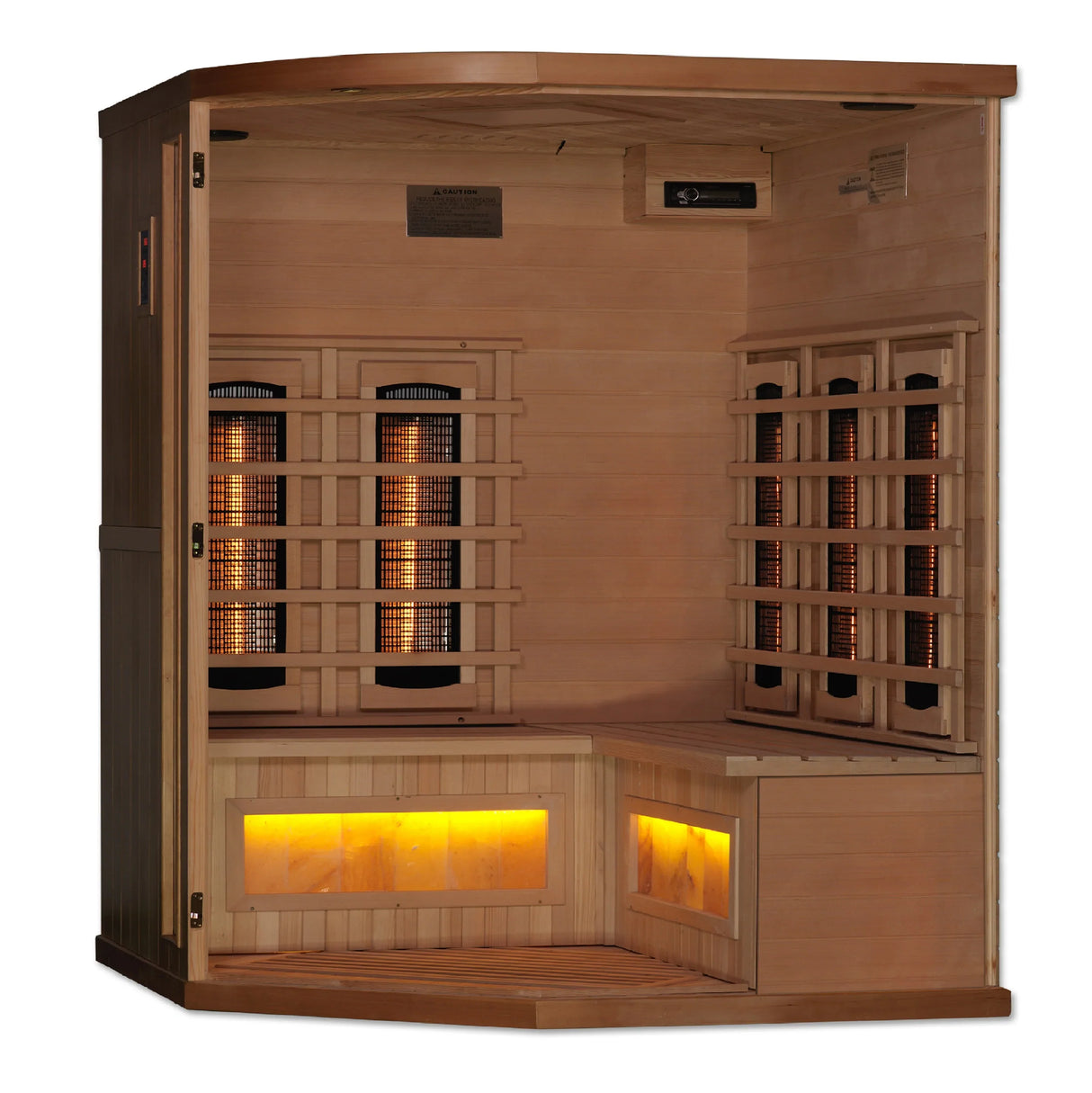 Golden Designs Reserve 3 Person Near Zero EMF Full Spectrum Corner Infrared Sauna