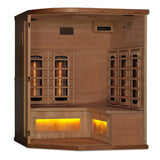 Golden Designs Reserve 3 Person Near Zero EMF Full Spectrum Corner Infrared Sauna