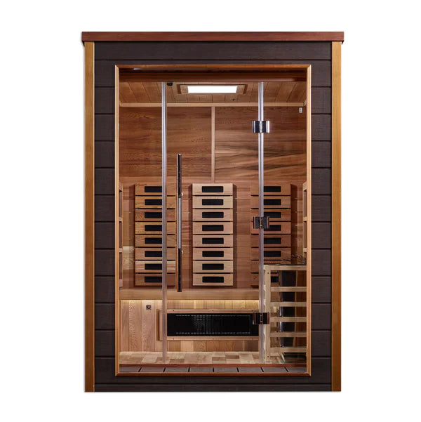Golden Designs Nora 2 Person Outdoor PureTech™ Hybrid Full Spectrum Sauna