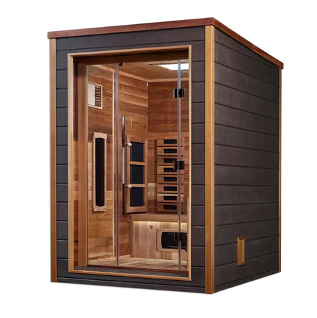 Golden Designs Nora 2 Person Outdoor PureTech™ Hybrid Full Spectrum Sauna