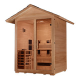 Golden Designs Carinthia 3 Person Hybrid (PureTech™ Full Spectrum IR or Traditional Stove) Outdoor Sauna - Canadian Hemlock - PRE-ORDER