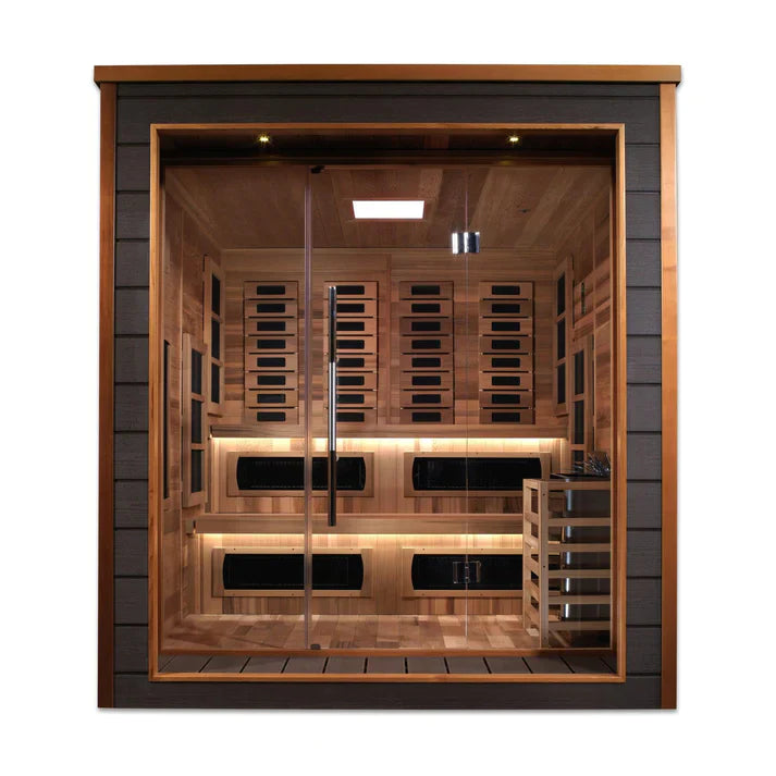 Golden Designs Karlstad 6-Person OutdoorPureTech Hybrid Steam Full Spectrum Infrared Sauna GDI‐8226‐01