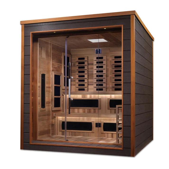 Golden Designs Karlstad 6-Person OutdoorPureTech Hybrid Steam Full Spectrum Infrared Sauna GDI‐8226‐01