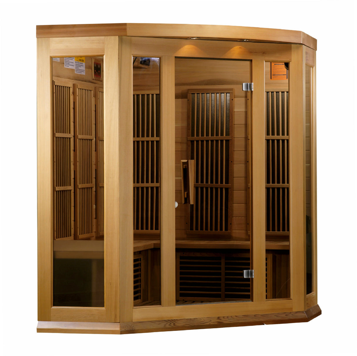 Maxxus 3 Person Corner Low EMF FAR Infrared Canadian Red Cedar Sauna