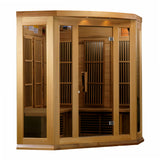 Maxxus 3 Person Corner Low EMF FAR Infrared Canadian Red Cedar Sauna