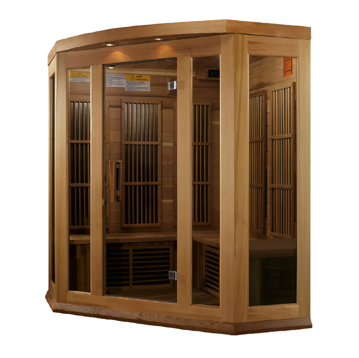 Maxxus 3 Person Corner Low EMF FAR Infrared Canadian Red Cedar Sauna