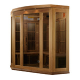 Maxxus 3 Person Corner Low EMF FAR Infrared Canadian Red Cedar Sauna