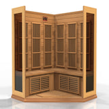 Maxxus 3 Person Corner Low EMF FAR Infrared Canadian Red Cedar Sauna