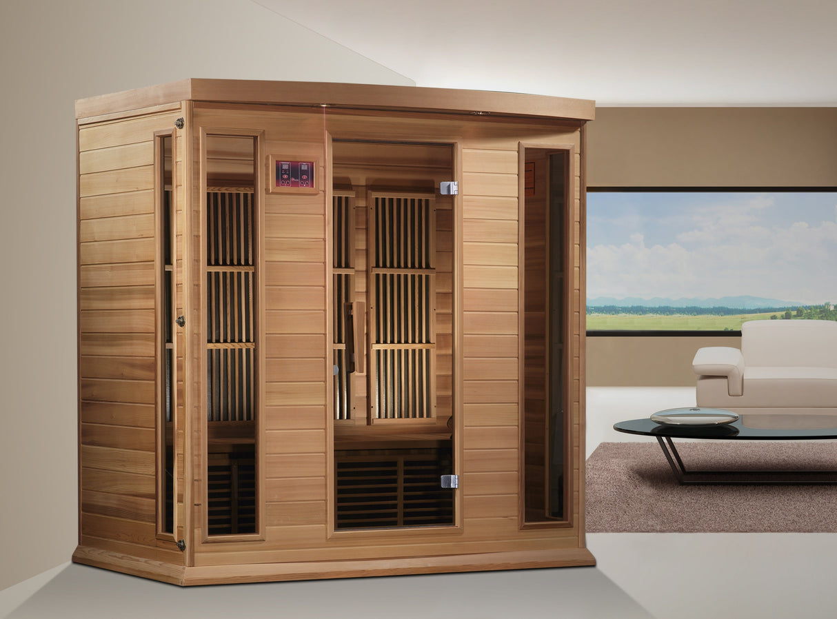 Maxxus 4 Person Low EMF FAR Infrared Canadian Red Cedar Sauna