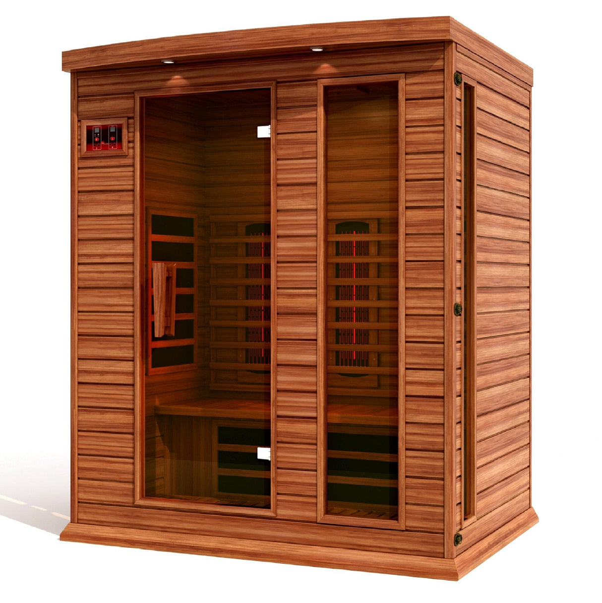 Maxxus 3 Person Full Spectrum Near Zero EMF Infrared Canadian Red Cedar Sauna