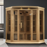 Maxxus 3 Person Corner Near Zero EMF FAR Infrared Sauna