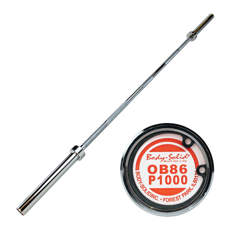 Body-Solid Tools OB86P1000 7' Olympic Power Barbell - Chrome