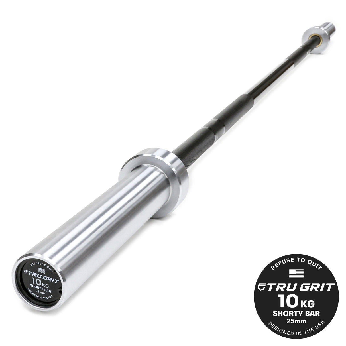 Tru Grit Fitness 10KG Shorty Barbell Black Zinc Coated