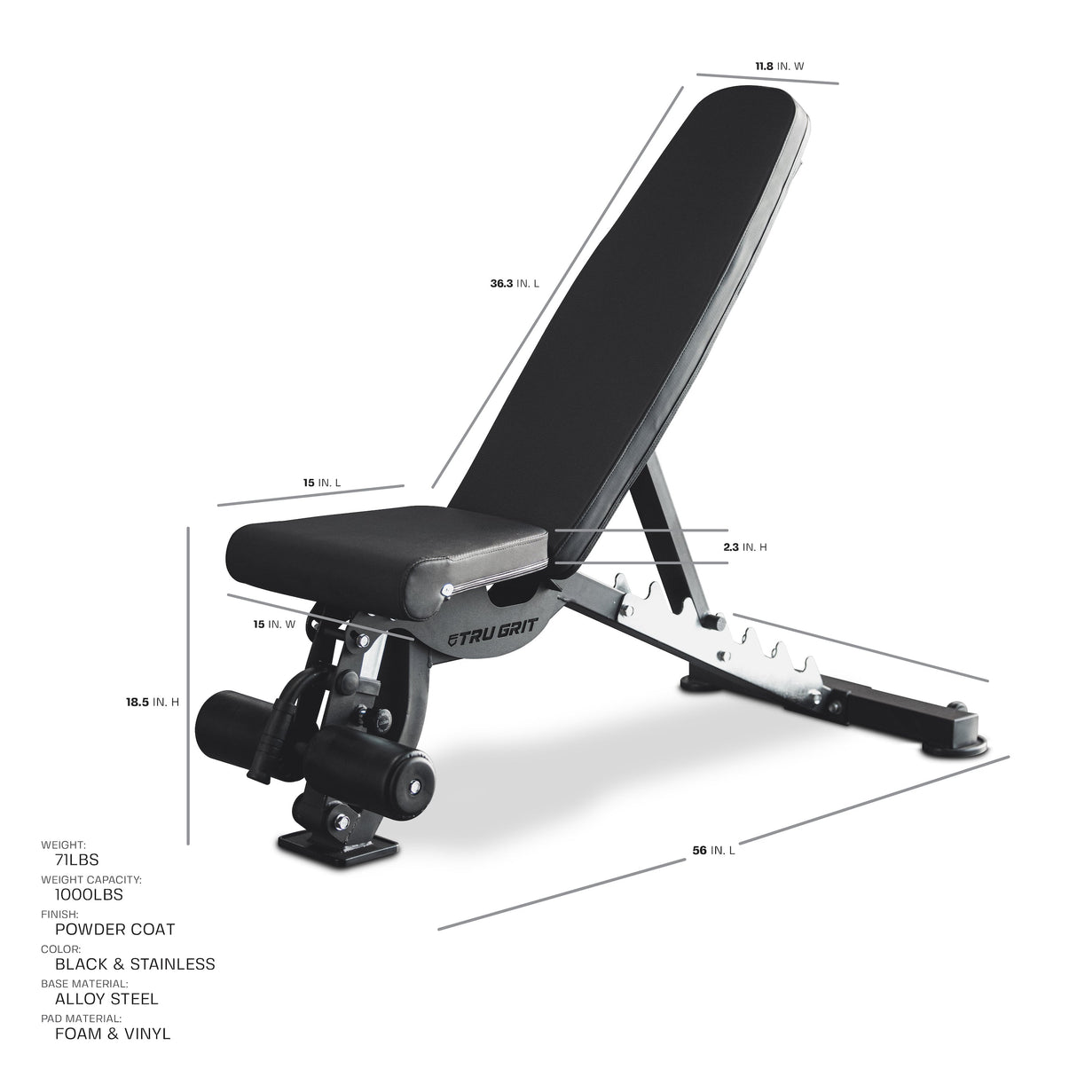 Tru Grit Fitness Industrial AB Weight Bench