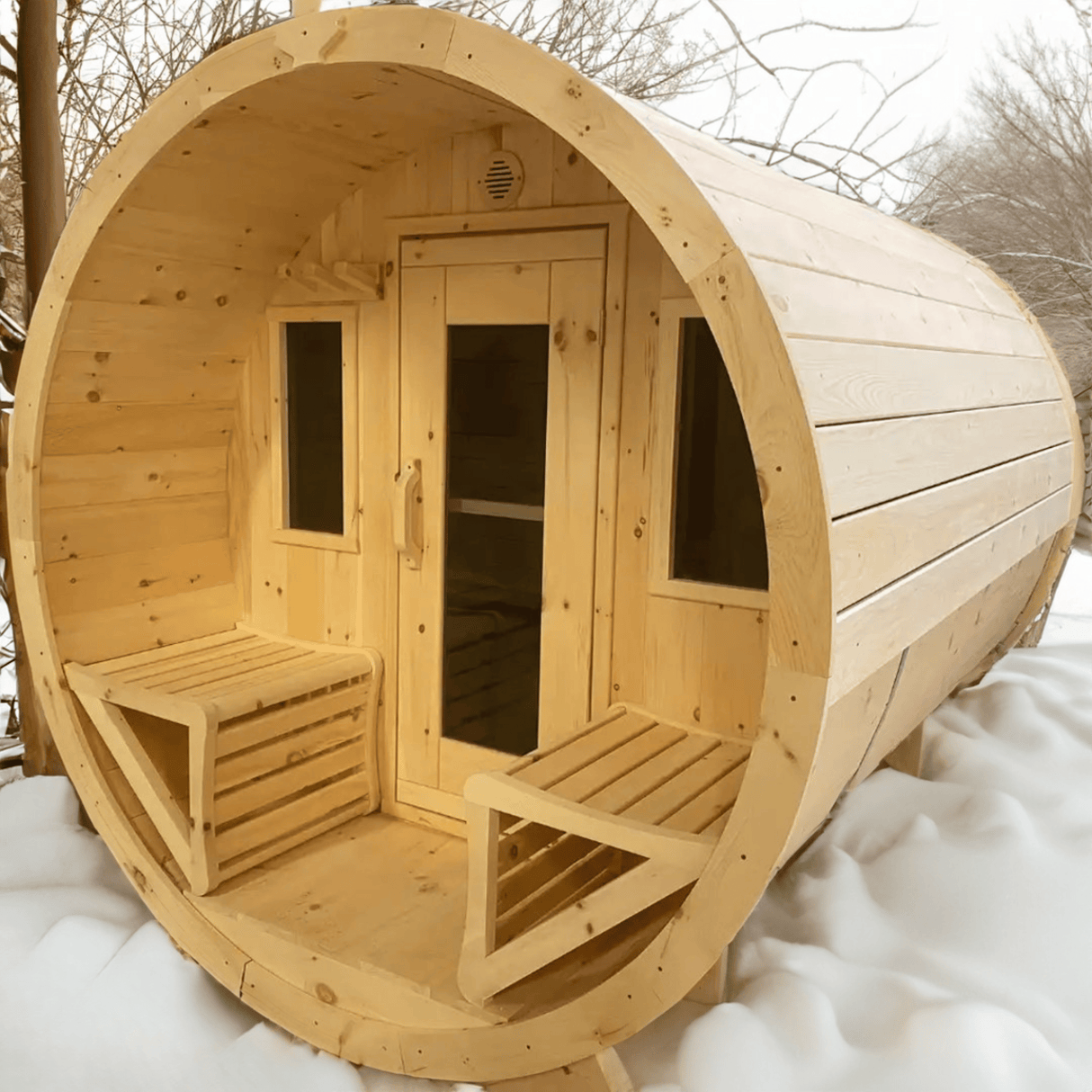 True North 8 Person 9' Long Barrel Sauna