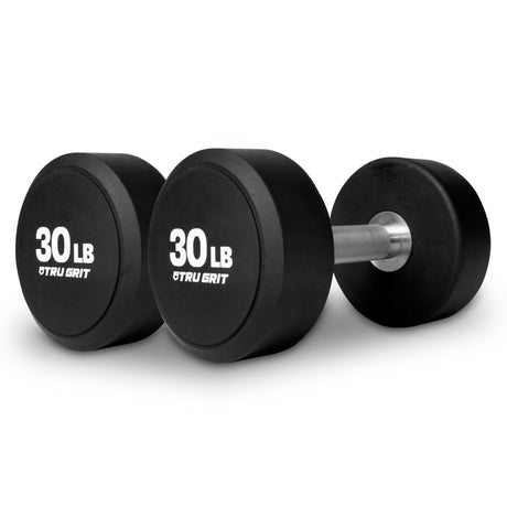 Round Elite Urethane Dumbbells - Tru Grit Fitness