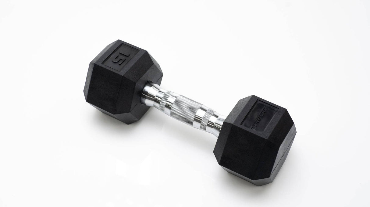 Tru Grit Fitness Hex Rubber Coated Dumbbells