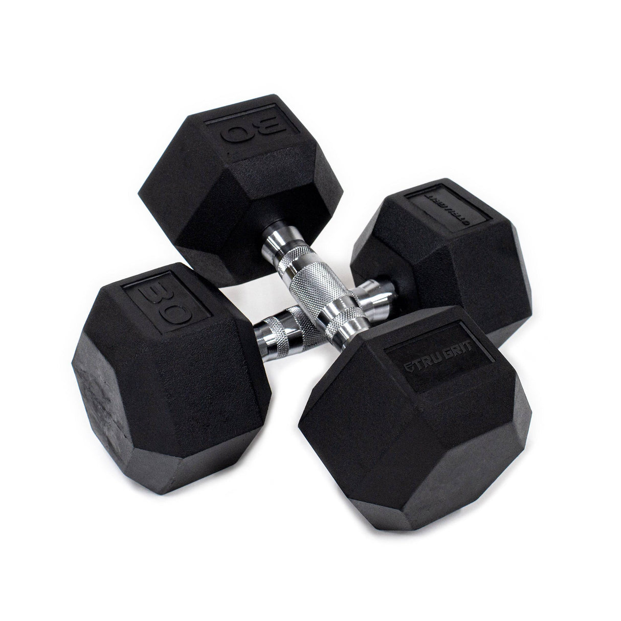 Tru Grit Fitness Hex Rubber Coated Dumbbells